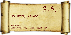 Halassy Vince névjegykártya
