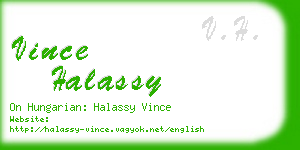 vince halassy business card